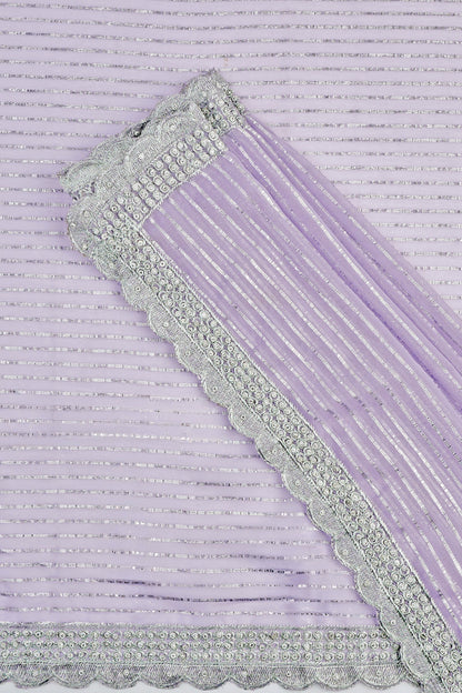 Teejh Saheeba Lavender Chiffon Saree