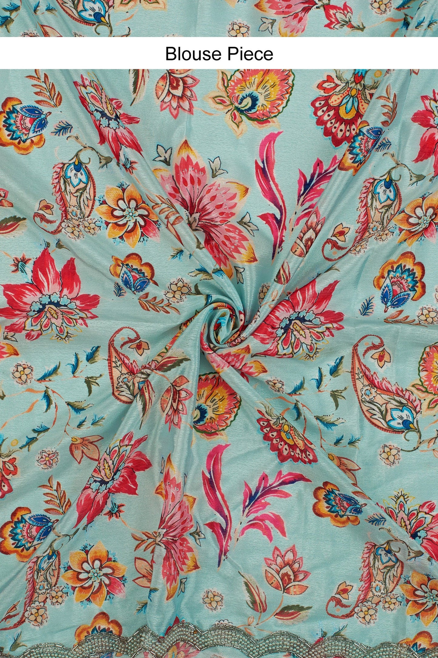 Teejh Kaanch Sky Blue Shimmer Tissue Saree