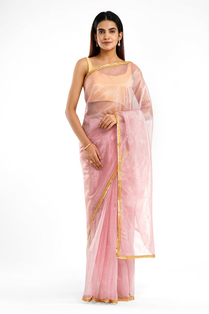 Teejh Iraja Pink Net Saree