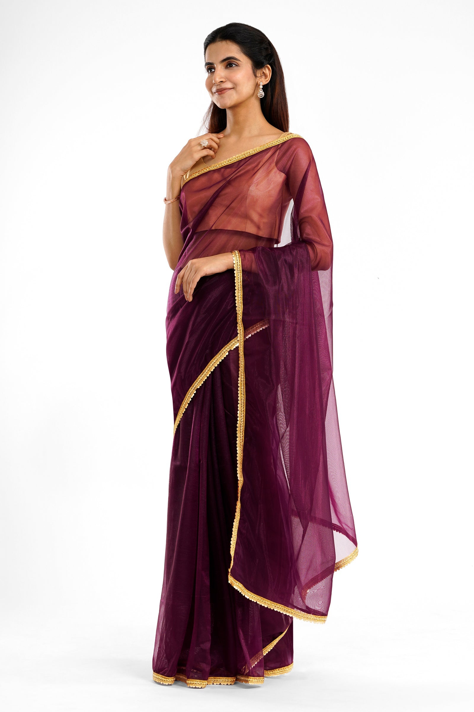 Teejh Iraja Wine Net Saree