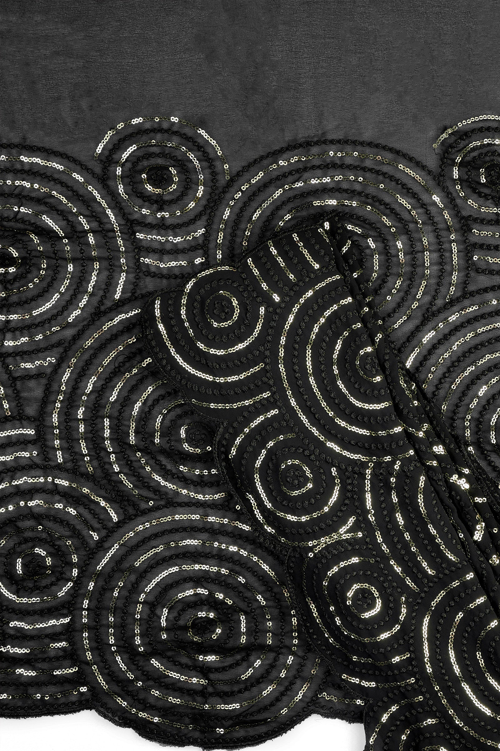 Teejh Chamkila Black Georgette Saree