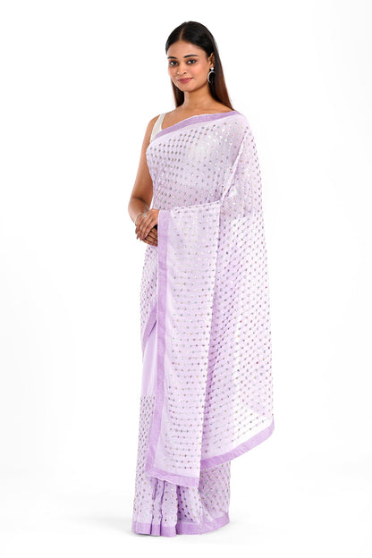 Teejh Ujwal Lavender Georgette Saree