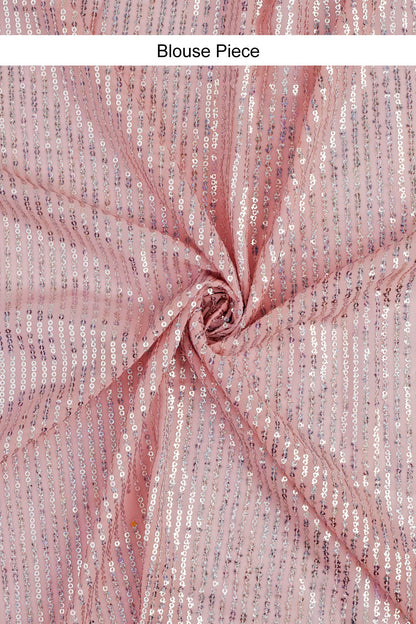 Teejh Ujwal Baby Pink Georgette Saree