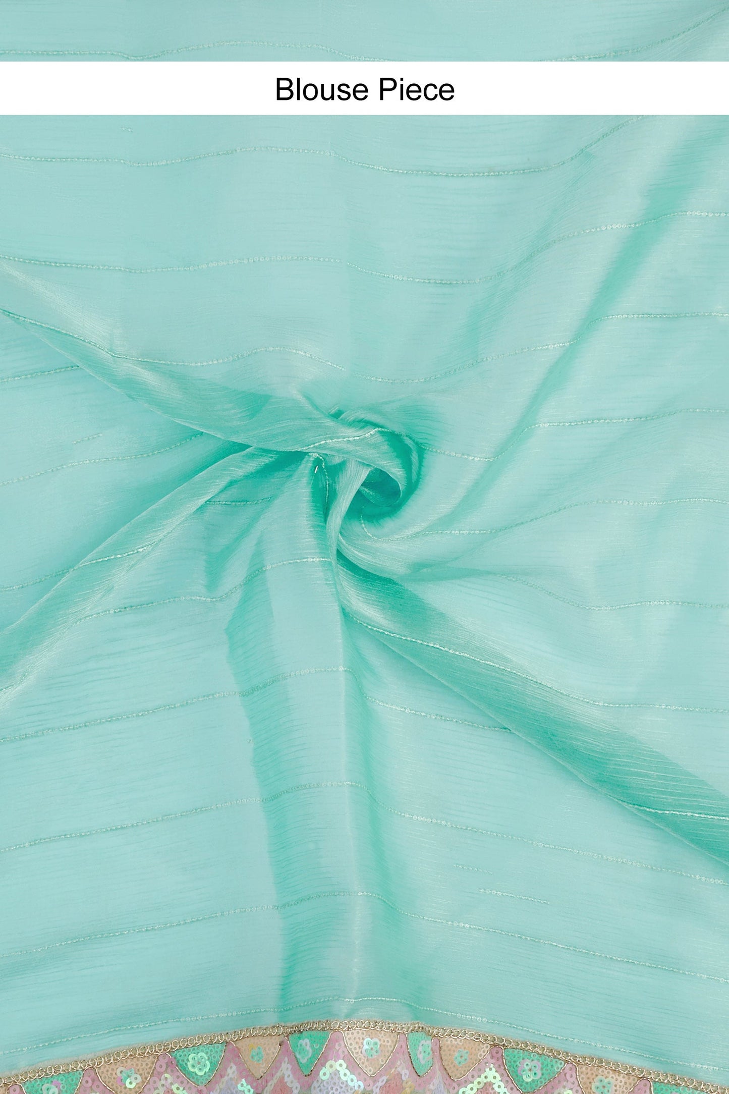 Teejh Rangeen Sky Blue Shimmer Tissue Saree