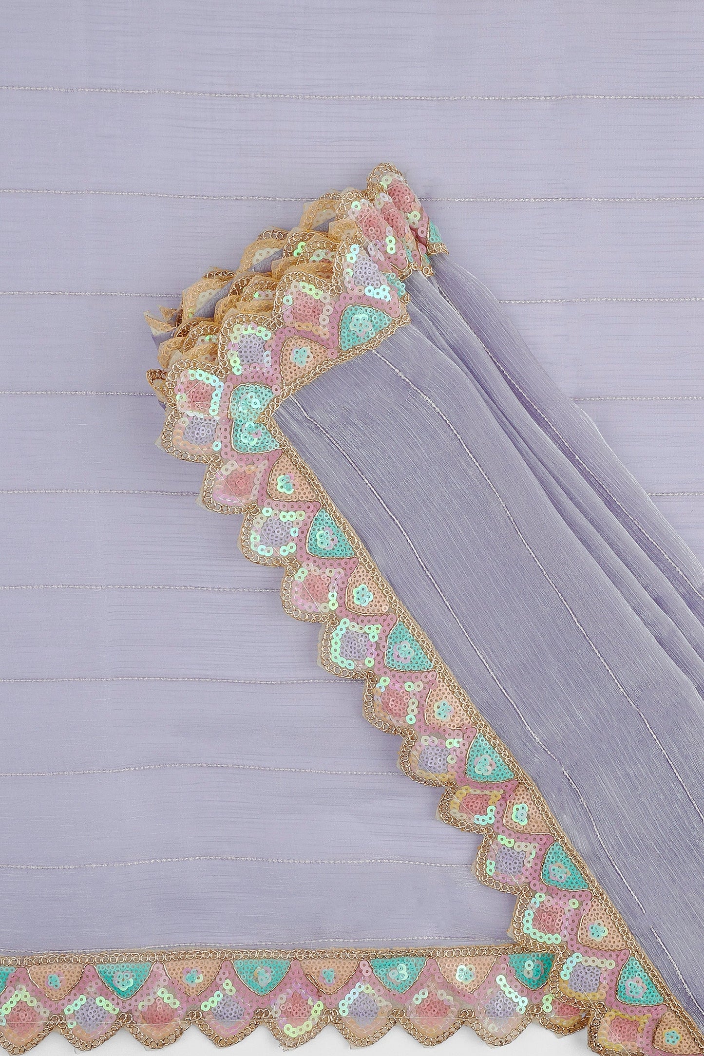 Teejh Rangeen Lavender Shimmer Tissue Saree