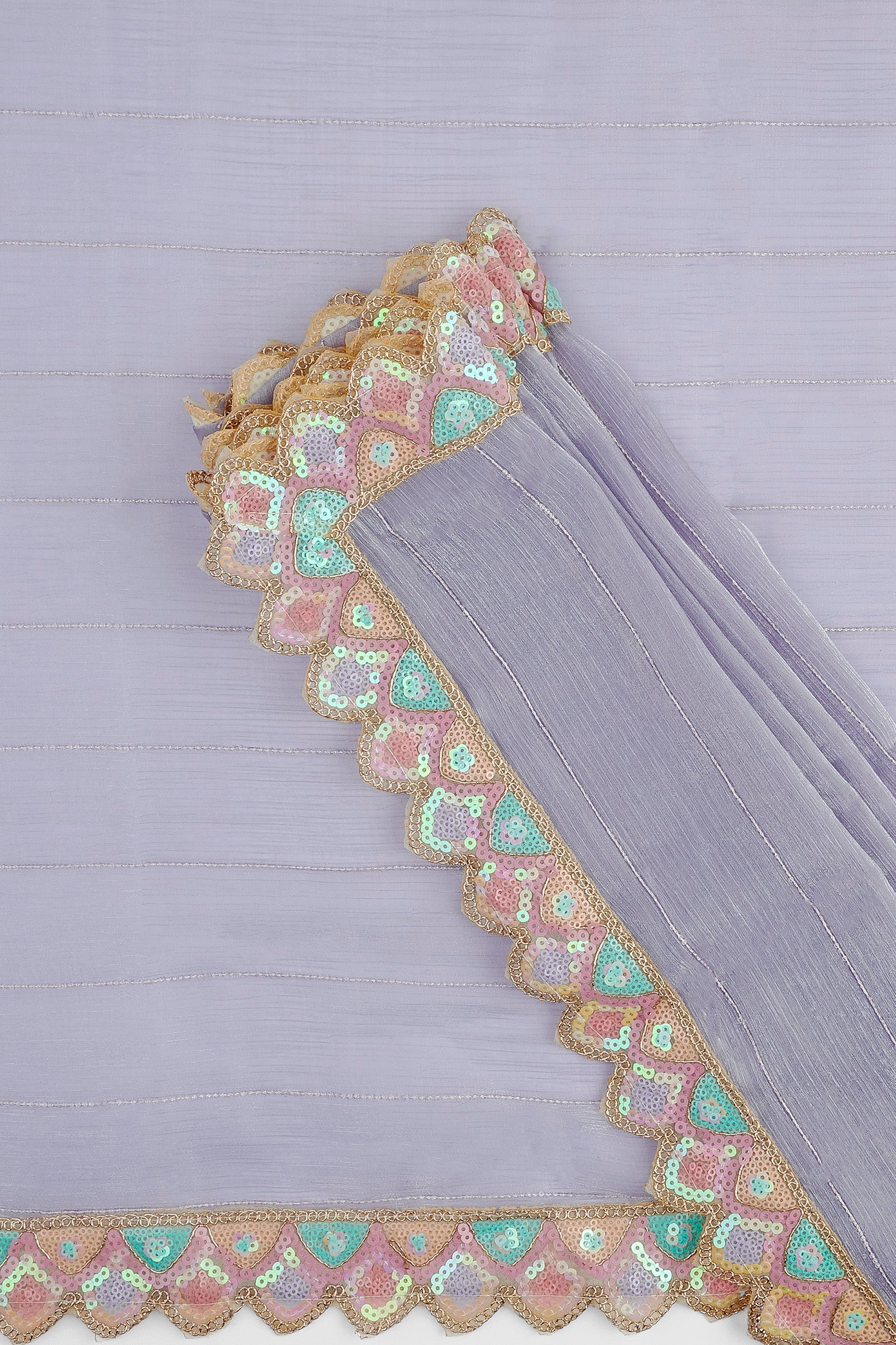 Teejh Rangeen Lavender Shimmer Tissue Saree