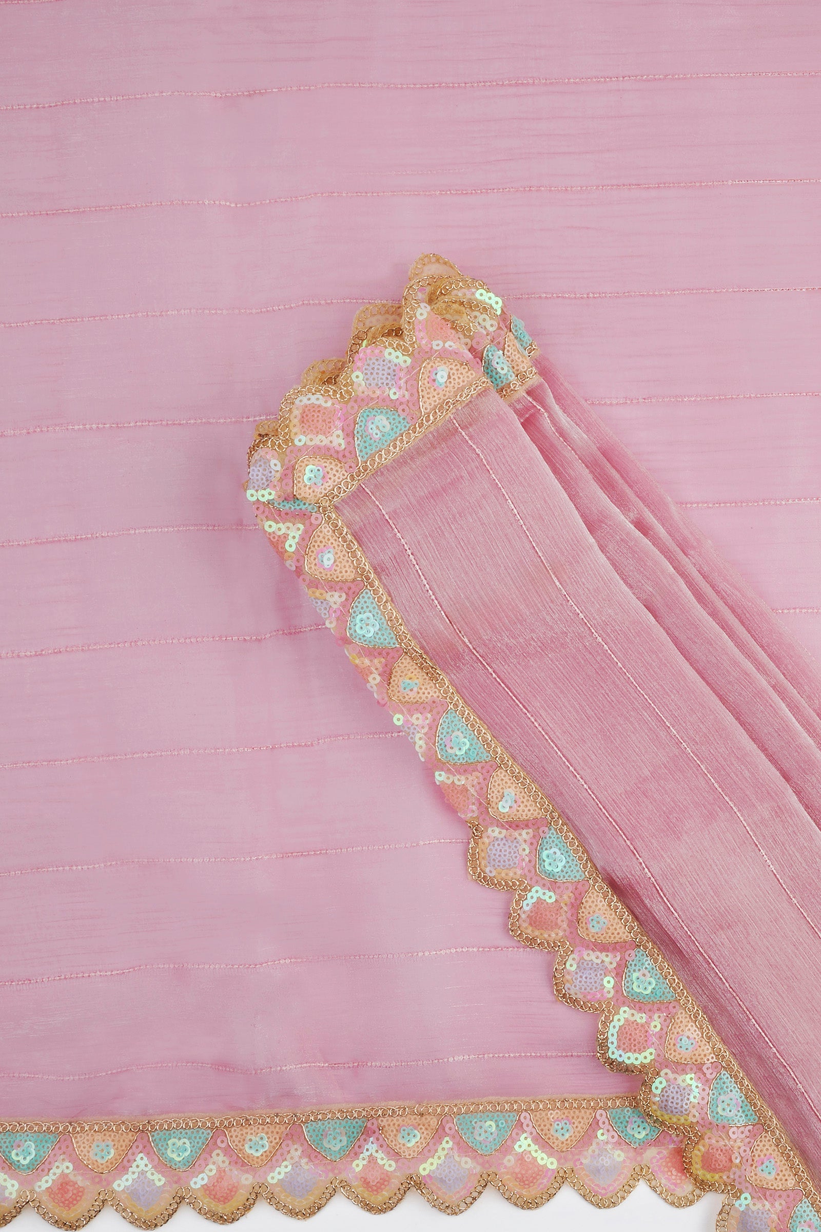 Teejh Rangeen Lilac Shimmer Tissue Saree