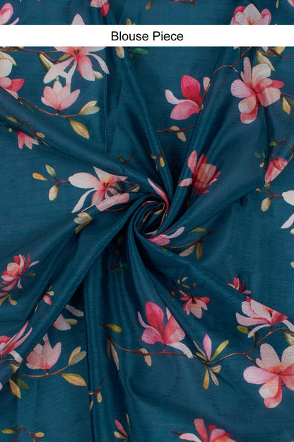 Teejh Dilbar Teal Georgette Saree