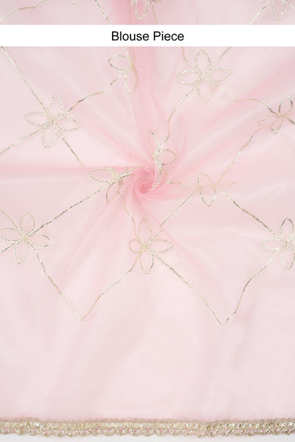 Teejh Tarangi Pink Net Gota Saree