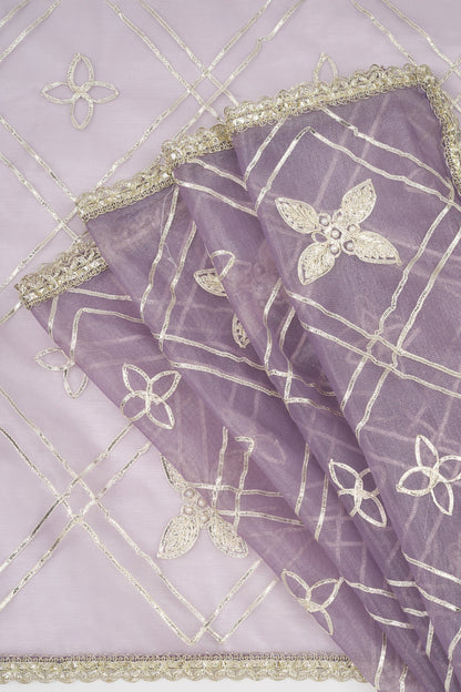 Teejh Tarangi Lavender Net Gota Saree