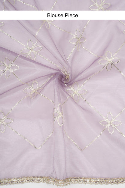 Teejh Tarangi Lavender Net Gota Saree