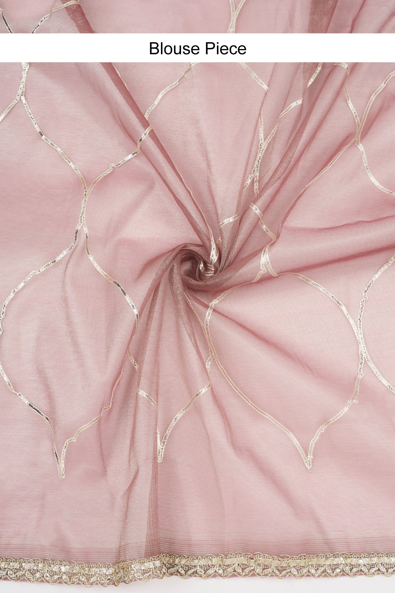 Teejh Raunaq Taupe Net Gota Saree