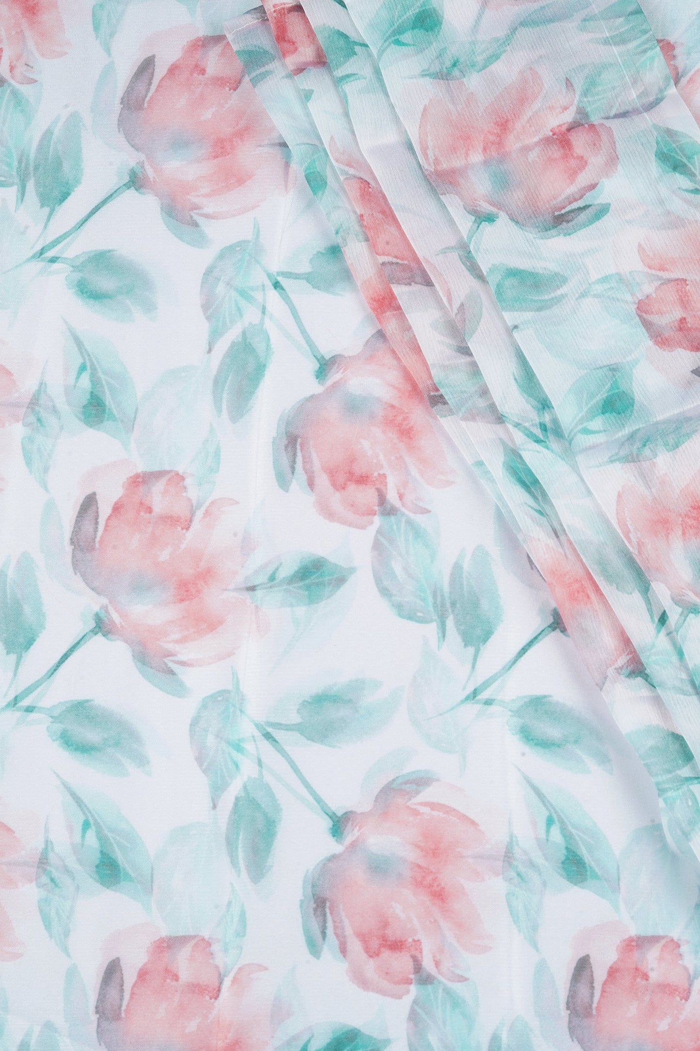 Teejh Peachy Whispers Digital Print Chiffon Saree
