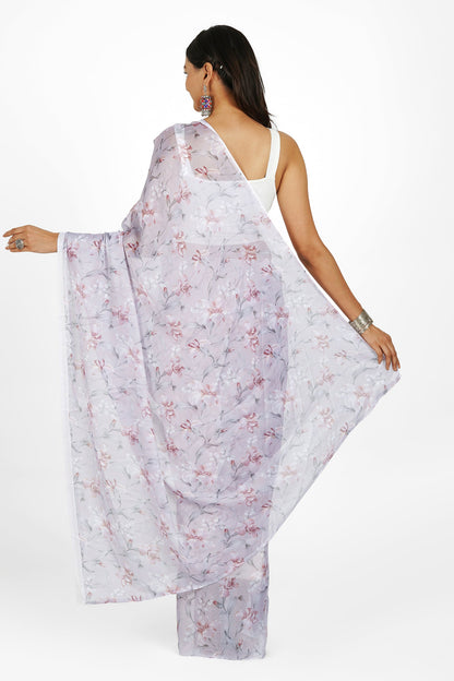 Teejh Misty Dusk Digital Print Chiffon Saree