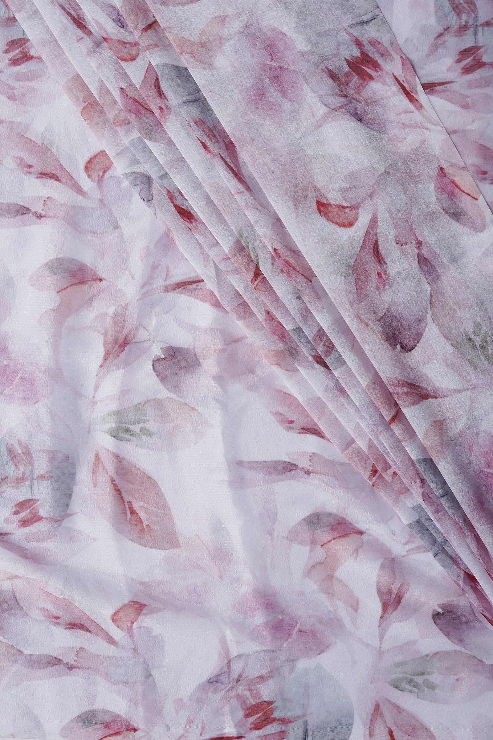 Teejh Snowy Mocha Digital Print Chiffon Saree