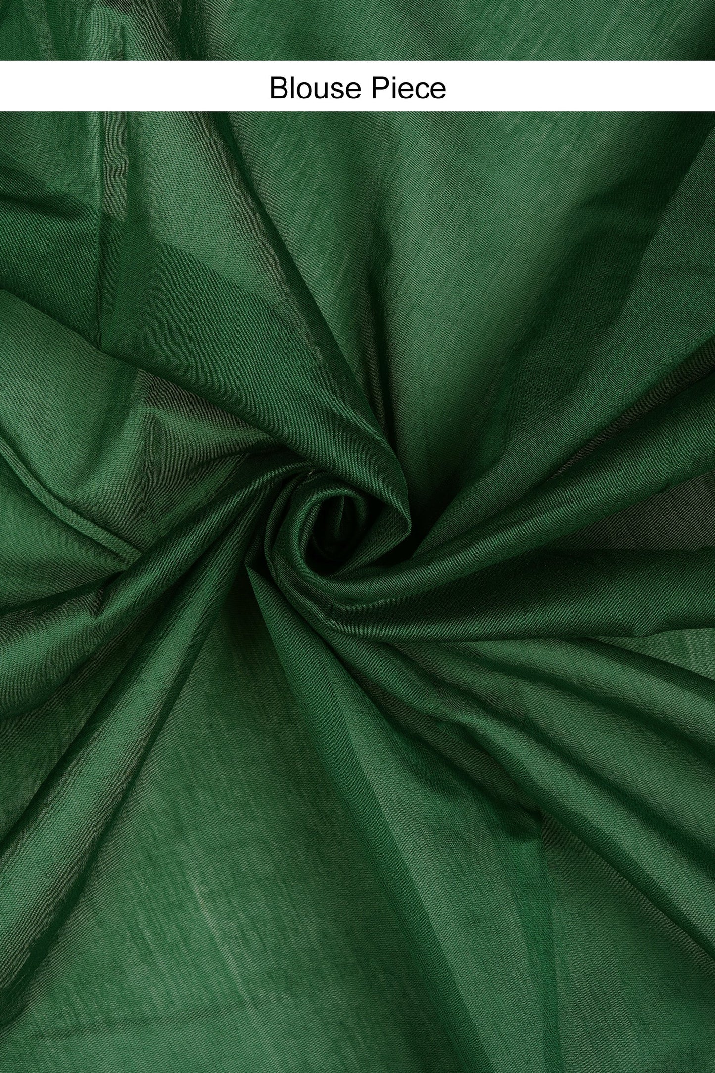 Teejh Chayaa Bottle Green Block Print Chanderi Silk Saree