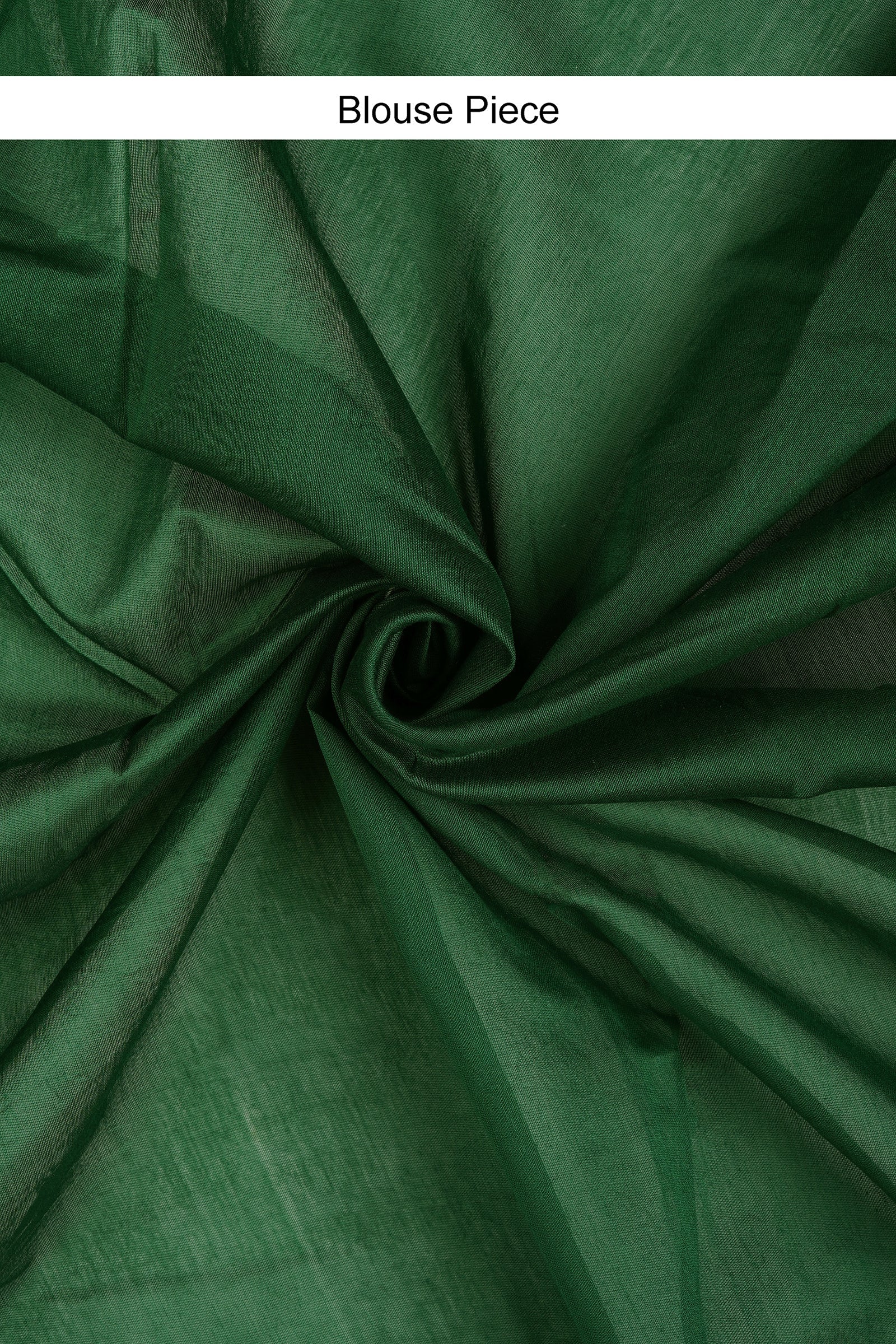 Teejh Chayaa Bottle Green Block Print Chanderi Silk Saree