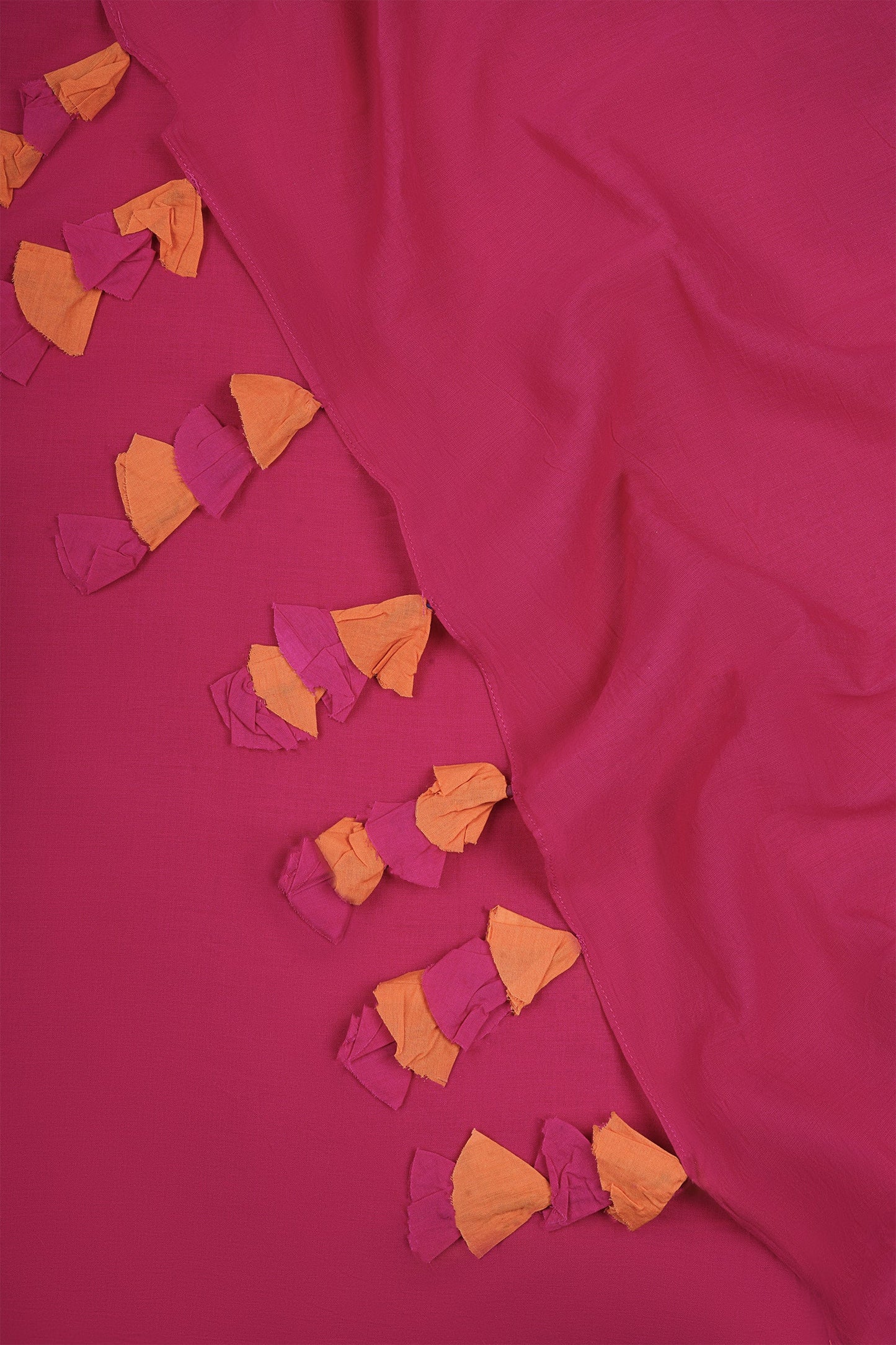 Teejh Sugar N' Spice Hot Pink and Orange Mulmul Saree