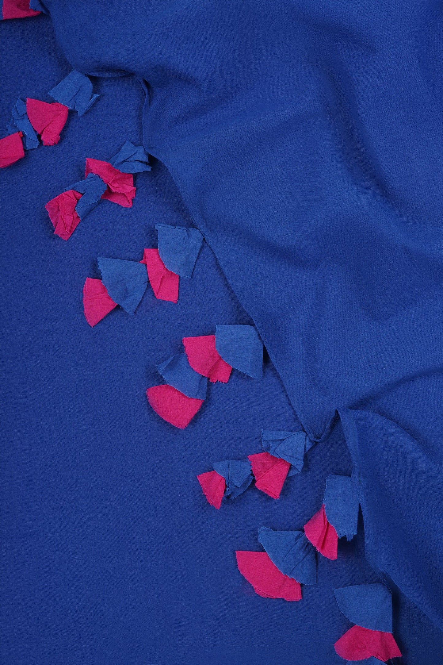 Teejh Very Berry Royal Blue and Hot Pink Mulmul Saree