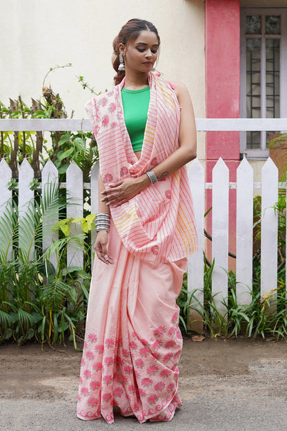 Teejh Gulshan Garden Mulmul Cotton Saree