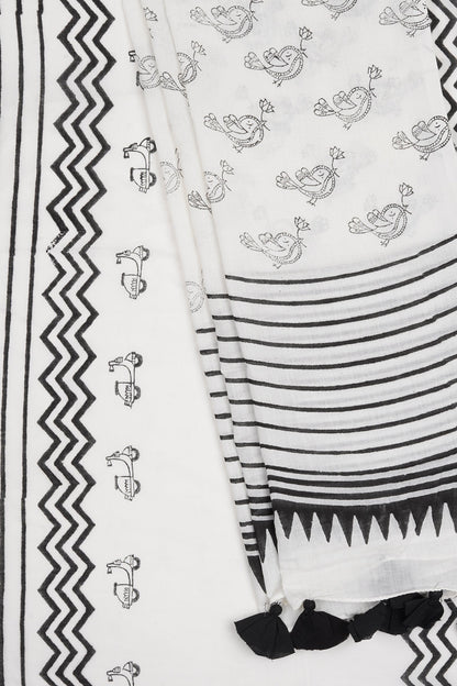 Teejh Madhubala Hand Block Saree