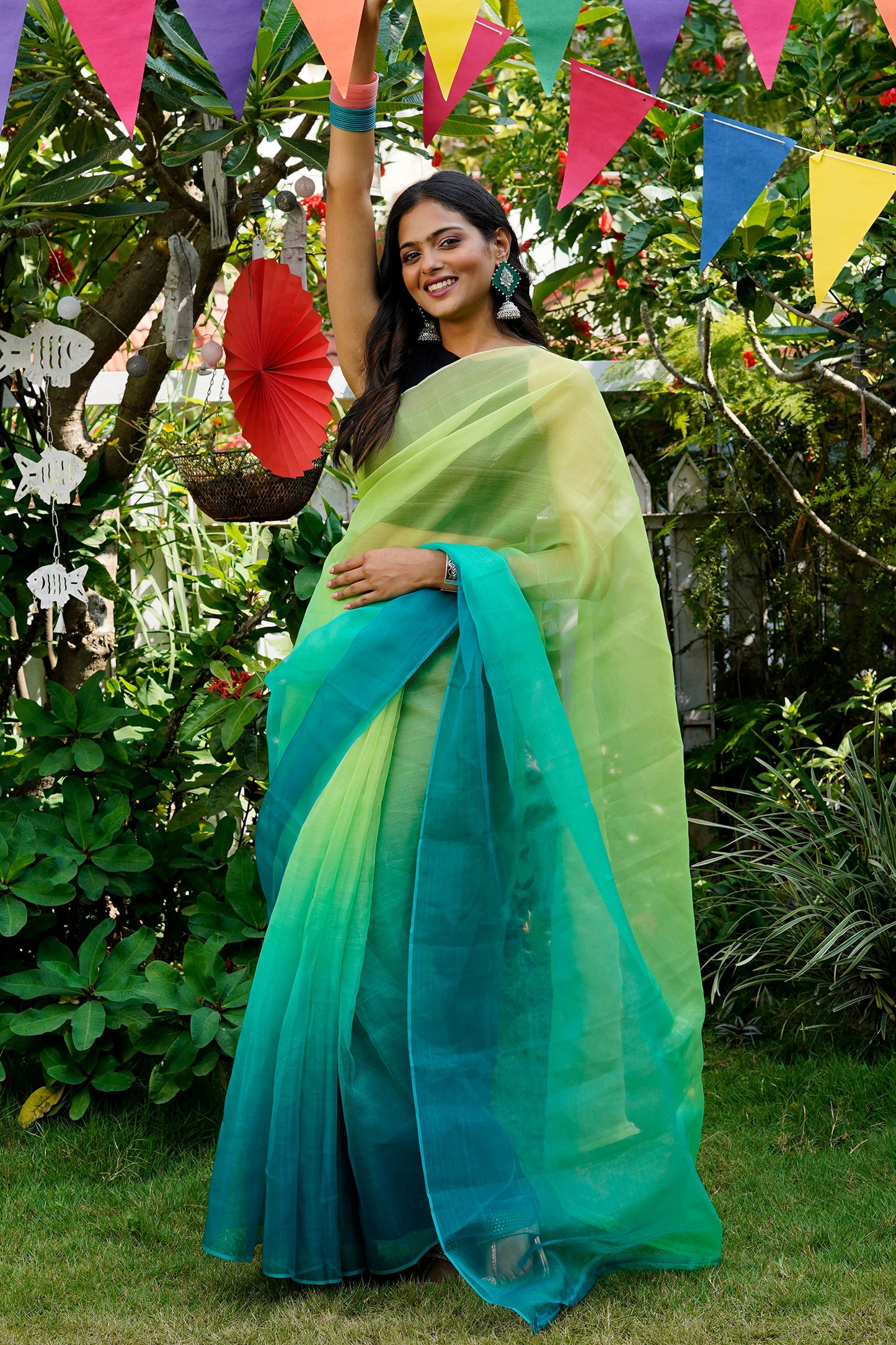 Teejh Zanshi Ombre Organza Saree