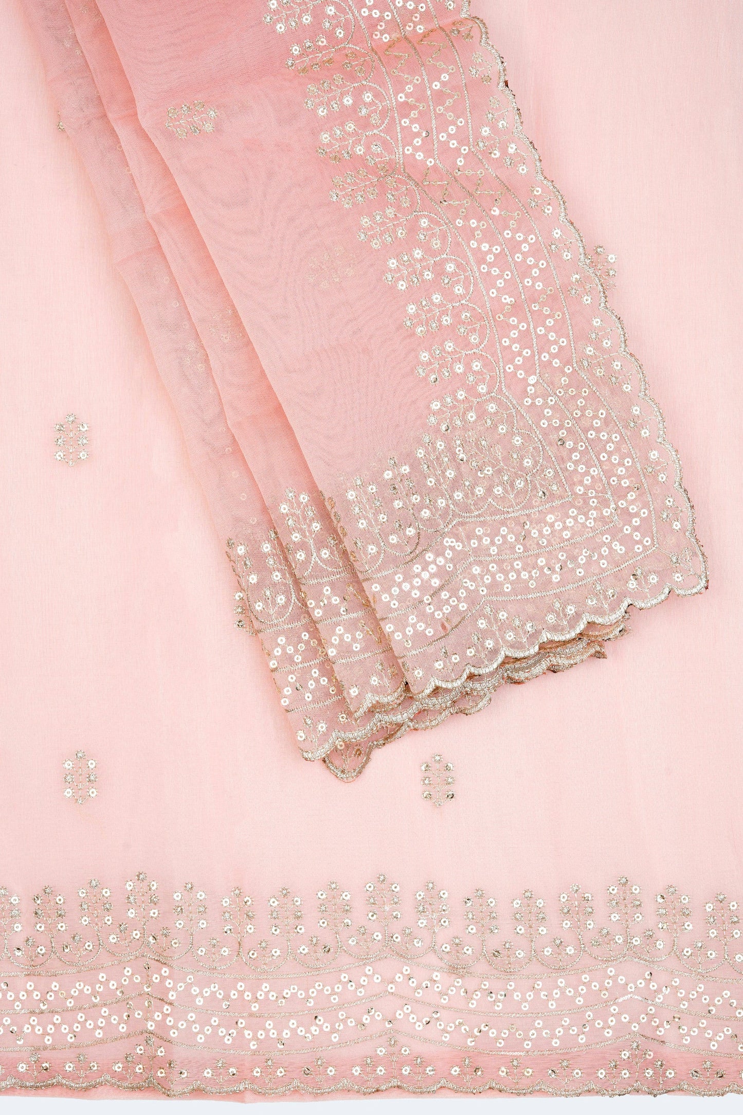 Teejh Kahaana Pink Sequin Embroidery Organza Saree