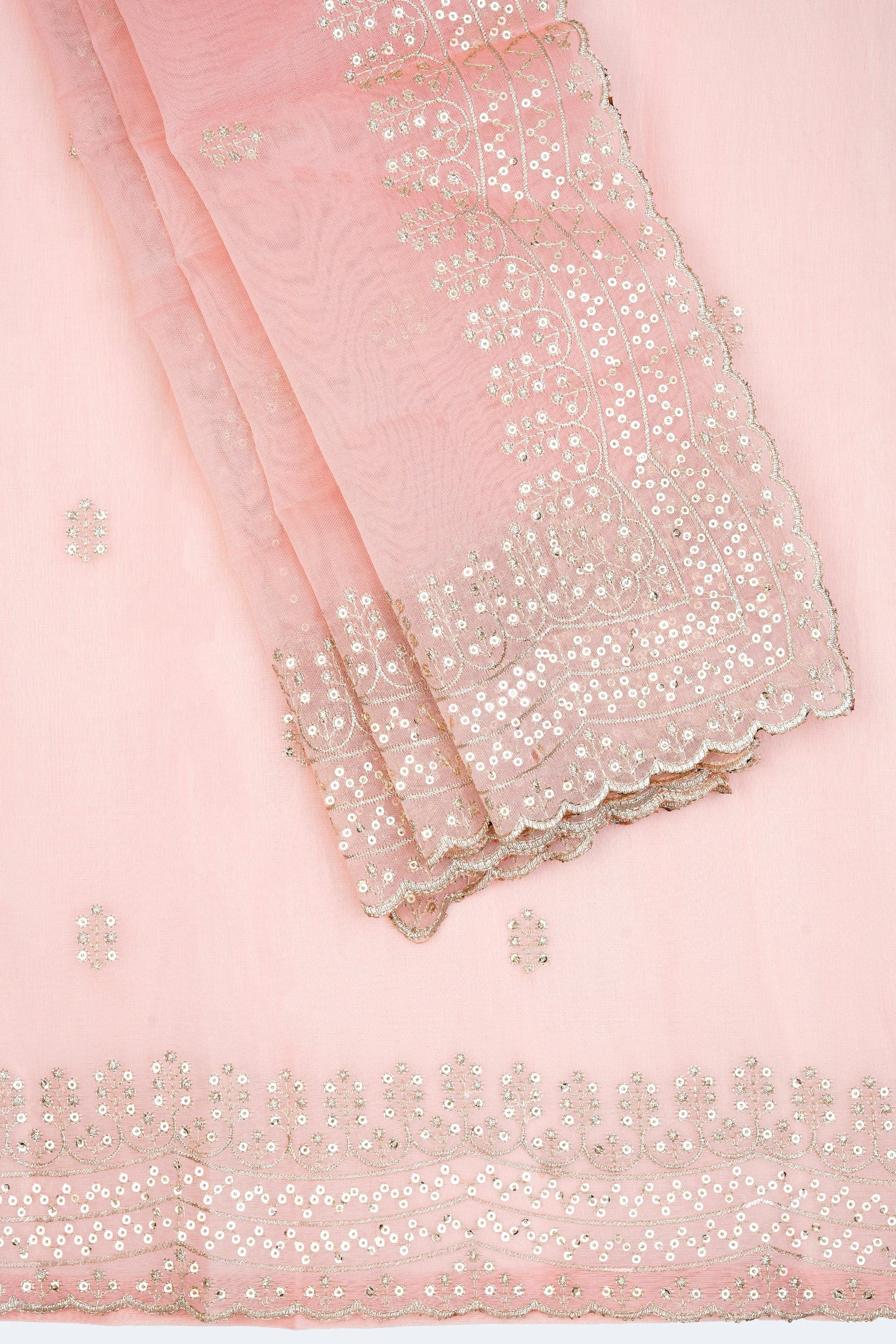 Teejh Kahaana Pink Sequin Embroidery Organza Saree