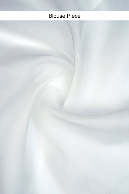 Teejh Bhrithi Off White Sequin Embroidery Organza Saree