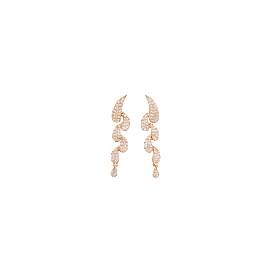 Rose Gold Plated Necklace with Drop Earrings For Women & Girls