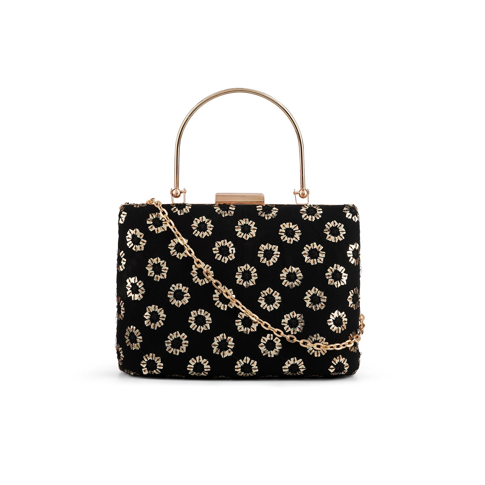 Teejh Tisha Gold Circles Clutch