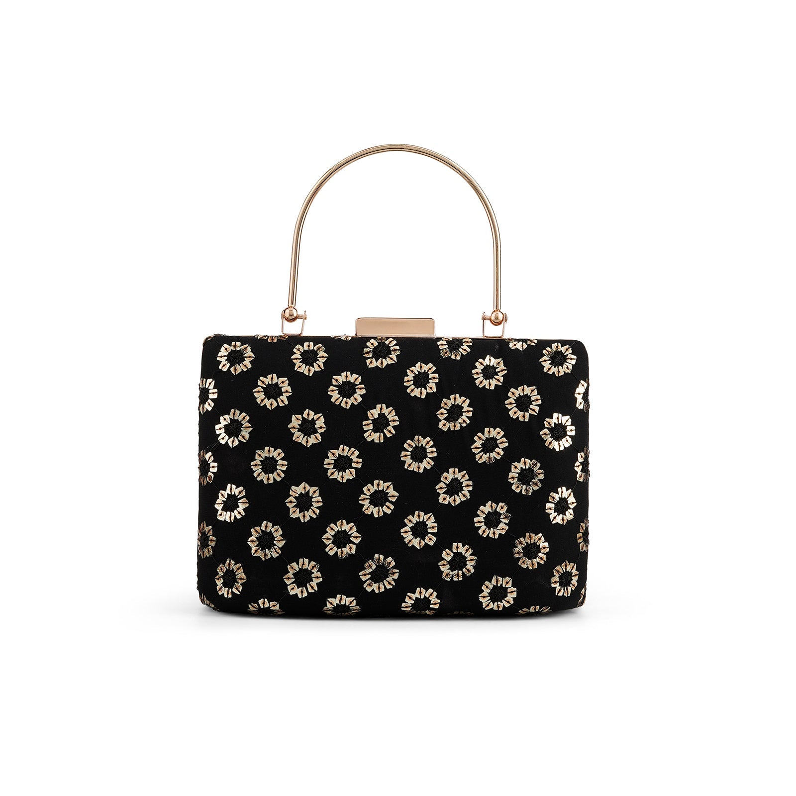 Teejh Tisha Gold Circles Clutch