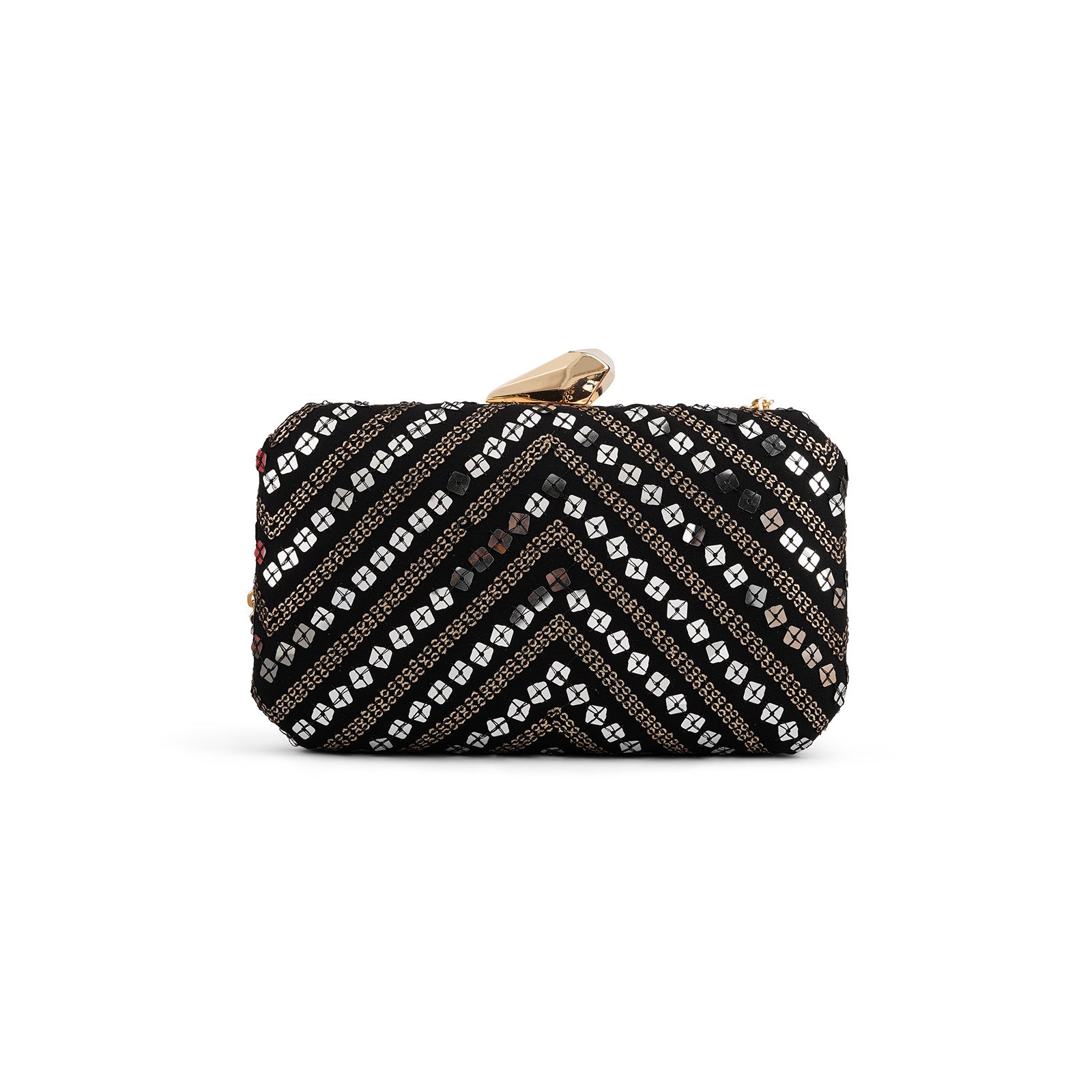 Teejh Shonali Black Sequin Clutch