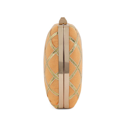 Crossing Paths Peach Fabric Clutch