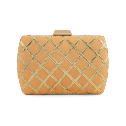 Crossing Paths Peach Fabric Clutch
