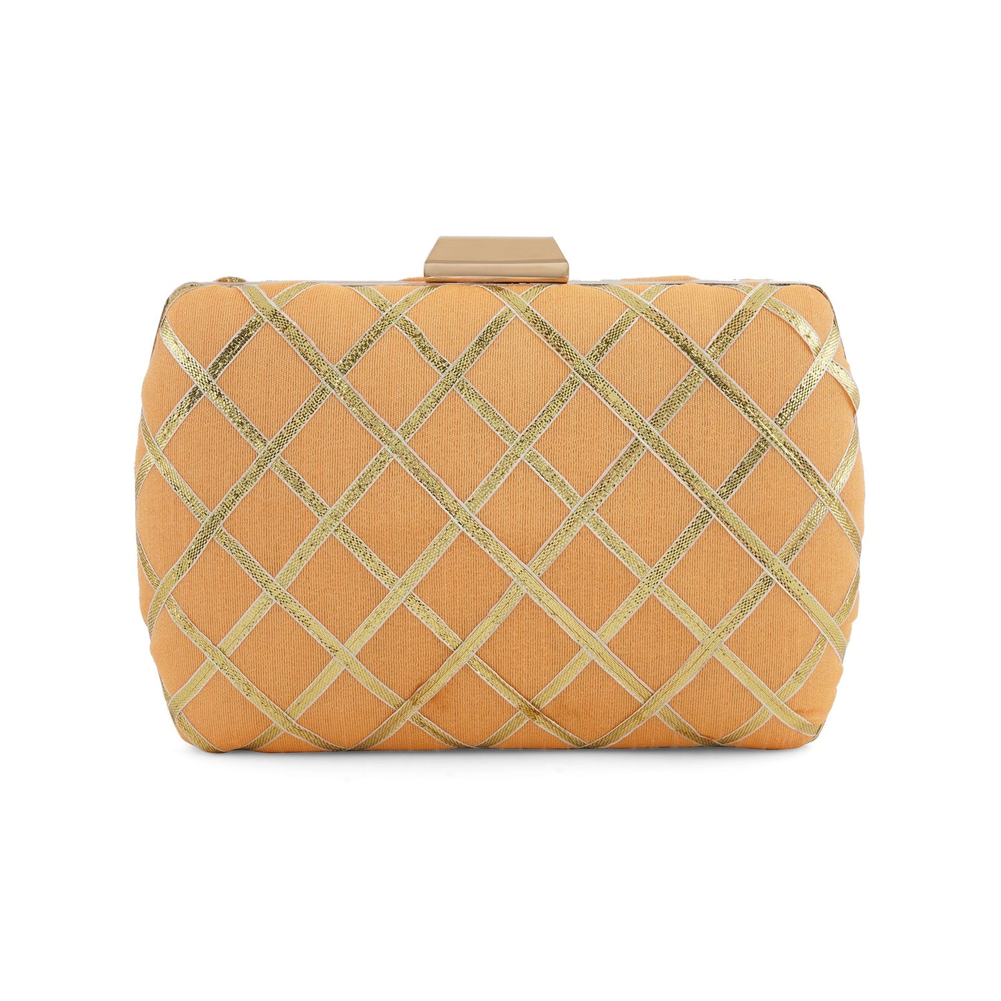 Crossing Paths Peach Fabric Clutch