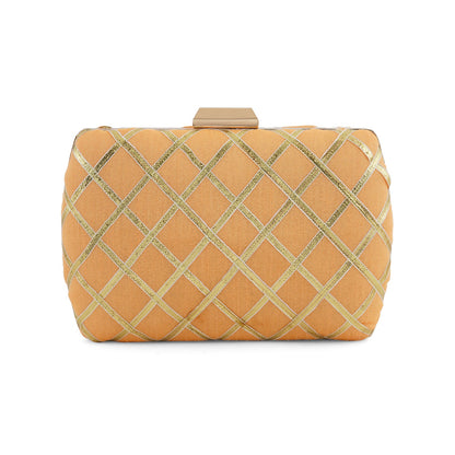 Crossing Paths Peach Fabric Clutch