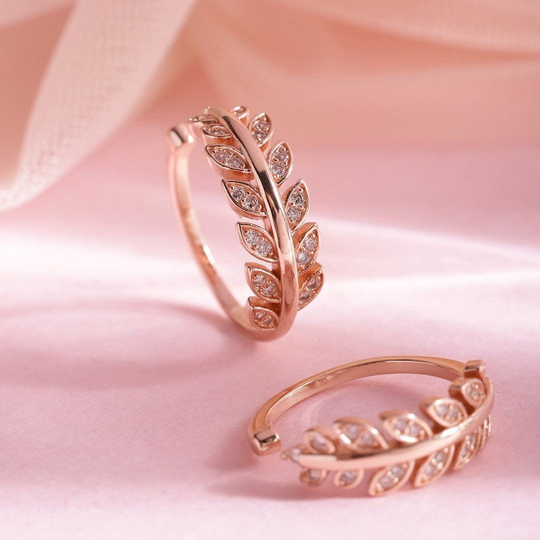 Two adjustable leafy 925 Sterling Silver toe rings for women. Fine crystal jewellery. – Zavya