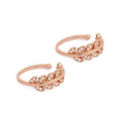 Leafy Rose Gold 925 Silver Toe Ring