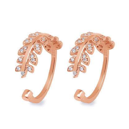 Leafy Rose Gold 925 Silver Toe Ring