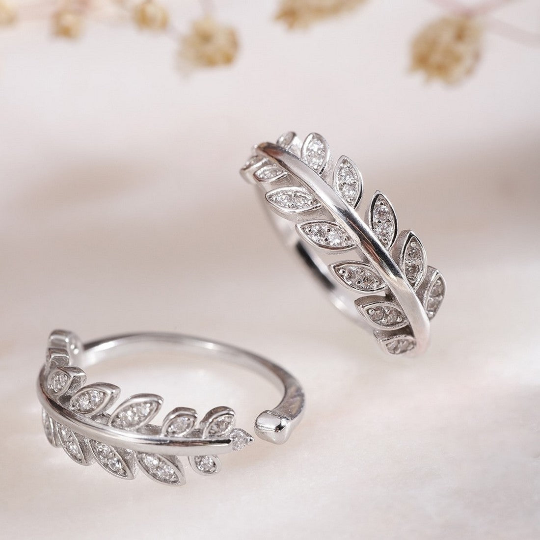 925 Sterling Silver Leafy Rhodium Plated 925 Silver Toe Ring for Women – Zavya