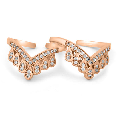 Crown Rose Gold 925 Silver Toe Ring
