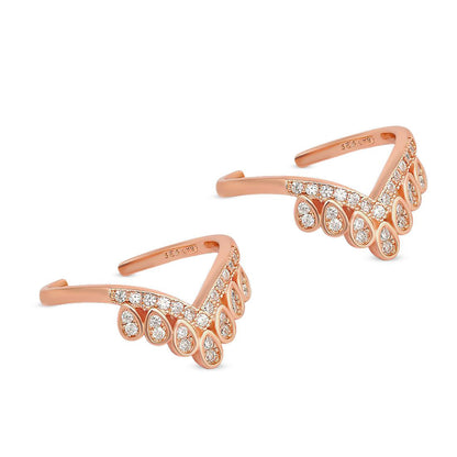 Crown Rose Gold 925 Silver Toe Ring