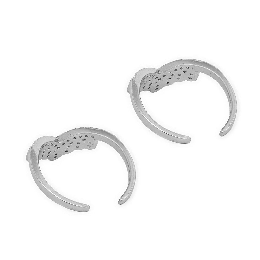 Two adjustable crown 925 Sterling Silver toe rings for women. Elegant silver jewellery – Zavya