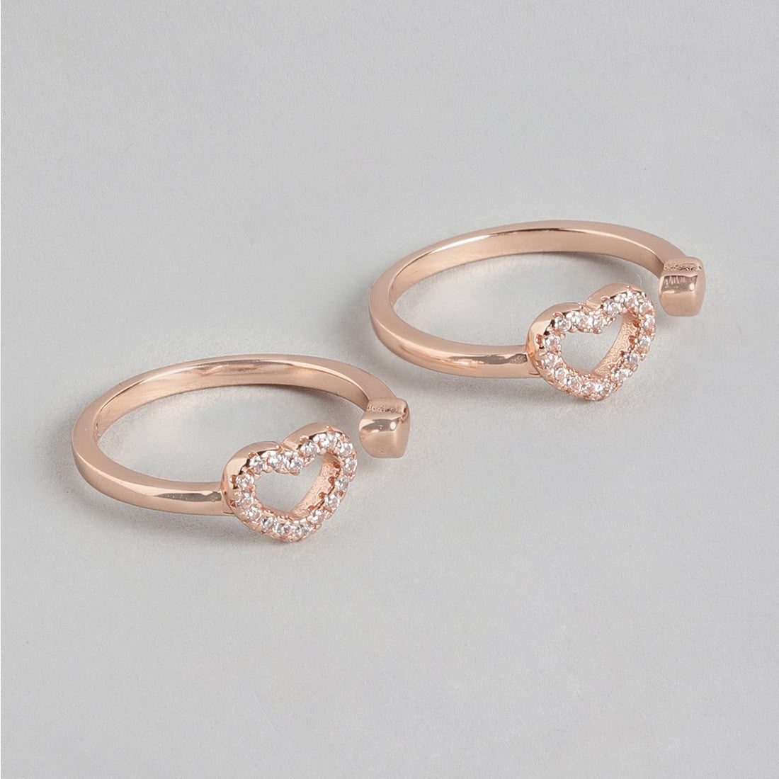 Dreamy Hearts Rose Gold 925 Silver Toe Ring