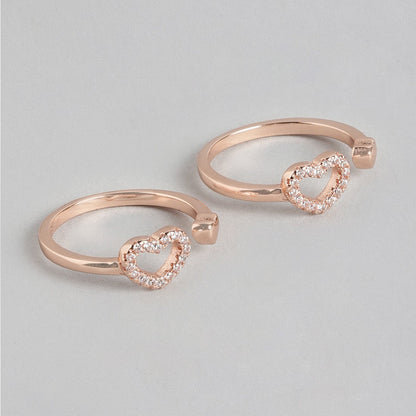 Dreamy Hearts Rose Gold 925 Silver Toe Ring