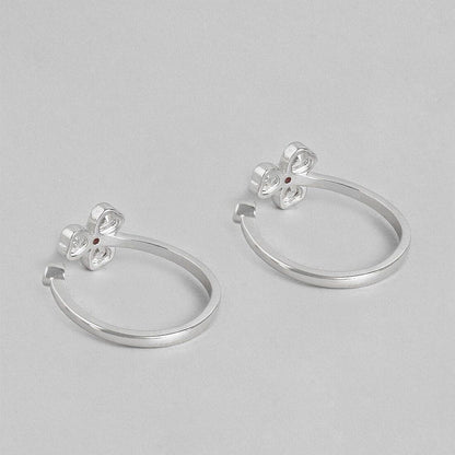Two tiny floral 925 Sterling Silver adjustable toe rings for women showing open bands – Zavya