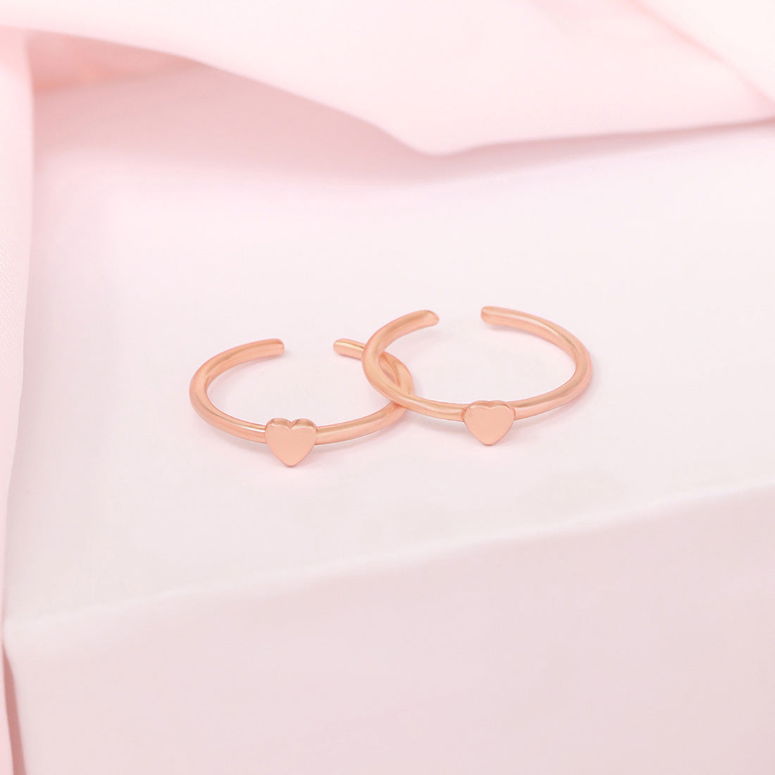 Heart Rose Gold Plated 925 Sterling Silver Toe Ring