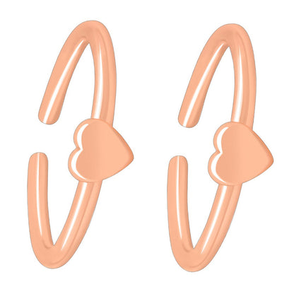 Heart Rose Gold Plated 925 Sterling Silver Toe Ring