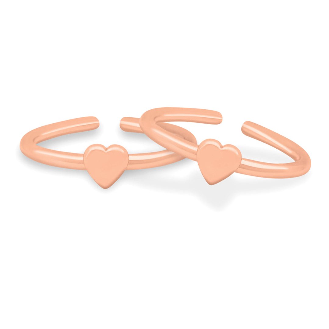 Heart Rose Gold Plated 925 Sterling Silver Toe Ring
